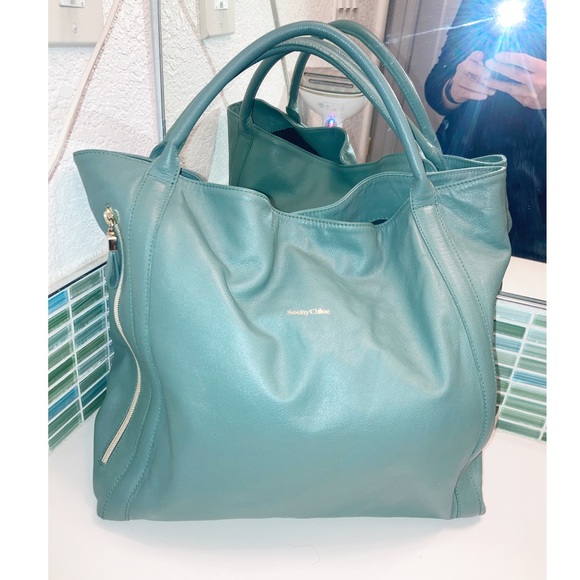 SEE BY CHLOE Harriet Hobo Leather Tote Double strap shoulder bag BERYL - Picture 15 of 15